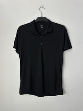 Icebreaker Merino Wool Button Polo Shirt Black Mens Size M Trail Tracking
