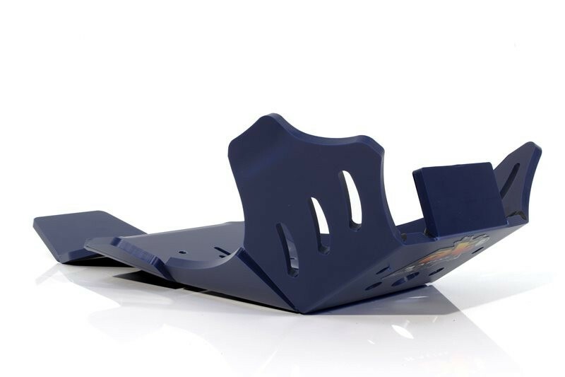 Plaque de dérapage Enduro AXP Xtrem bleue évite la casse carter sur Husqvarna