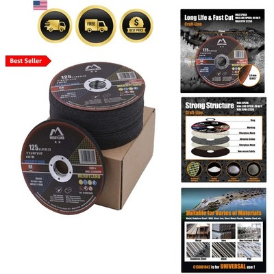 5 Inch Metal Cutting Wheel, Stainless Steel, Iron, 50 Pack, , Angle Grinder C...