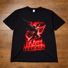 Black Sabbath Devil Graphic T Shirt Heavy Metal Rock Band Tee Adults Kids Black