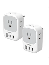 2 Pack European Travel Plug Adapter (No Voltage Conversion), TESSAN 