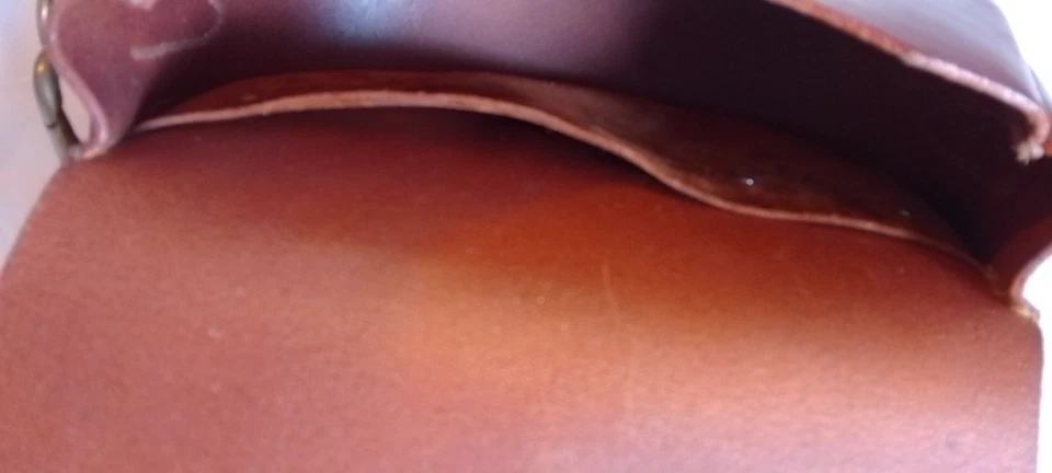 Vintage Saddle Bag Cross Body Genuine Leather Brown Embossed Stamp - Image 3 of 4