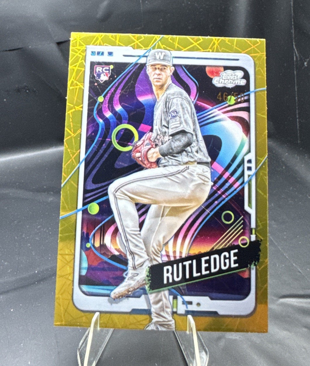 Josh Rutledge Rookie Card 2024 Topps Cosmic Chrome - Jackson Rutledge #172 Gold Interstellar ...