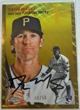 2023 TOPPS CHROME PLATINUM ANNIVERSARY GOLD WAVE REFRACTOR #49/50 RC DREW MAGGI