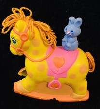 Mattel Rock-a-Bye Pony Musical Rocking Horse Bunny Crib Rail Toy Vintage 1981