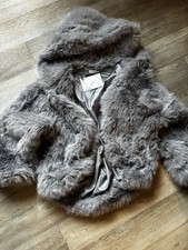 Tyerre Fake Fur Kunstfell Felljacke Jacke Grau Silber S M