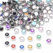 200Pcs 6mm Rhinestone Studs for Clothing, Metal Claw Dia.6mm, Assorted 200pcs