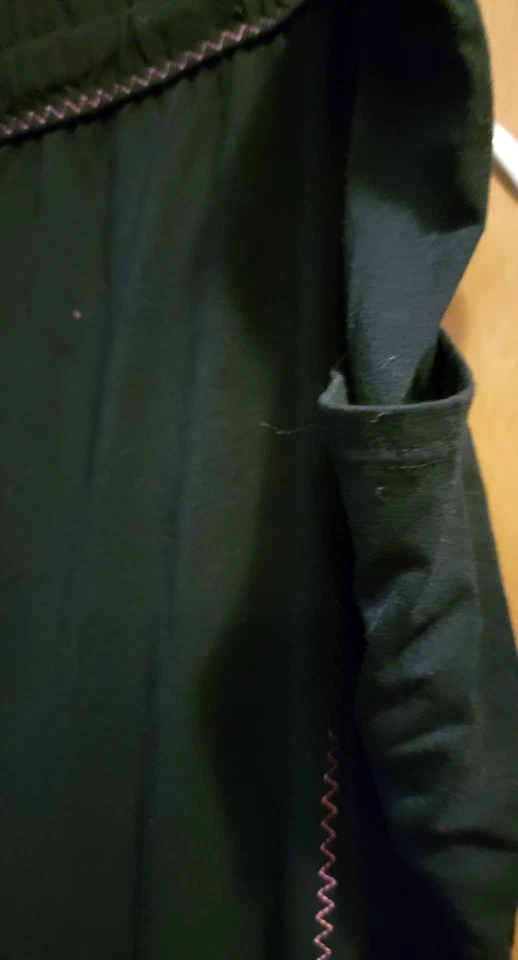 Pantalón de dormir Climate Right Cuddle Duds PJ Capri negro con ribete de puntada rosa 3x 26/238 Foto 2 de 4