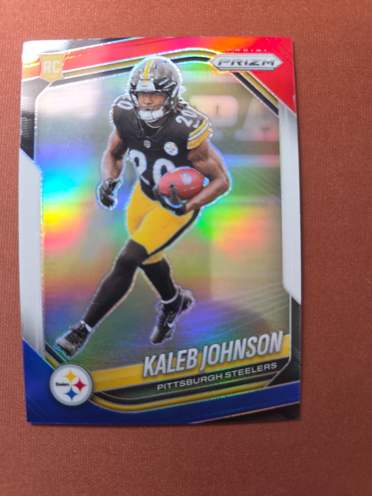 2025 Panini Prizm #375 RED WHITE BLUE Kaleb Johnson RC