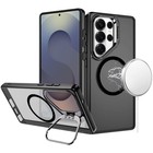 For Samsung S26 Ultra Case Magnetic Circle w/ Camera Lens Stand + Tempered Glass