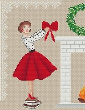 Cross Stitch Printed Pattern Retro Christmas ...