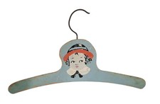 Antique Art Deco Wooden Child's Clothes Hanger Nursery Decor MCM