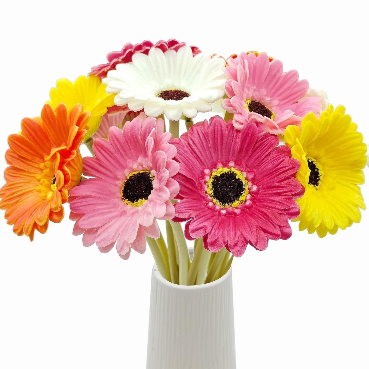 Artificial Gebera Daisies Flowers 15 PCS Fake Daisy Real Touch PU Bouquet