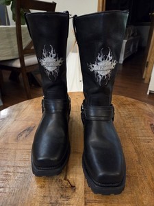 Vintage Harley-Davidson Motorcycle Flame Logo Boots “Black” Harley Davidson Vintage Harley-Davidson Motorcycle Flame  main image 4