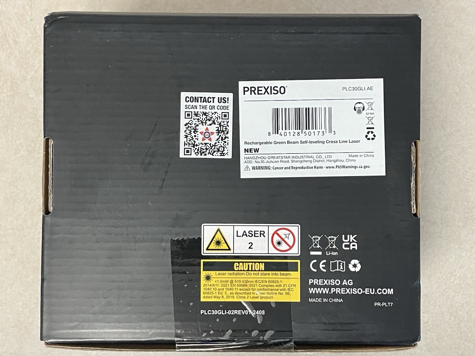 PREXISO Laser Level Self Leveling - 100Ft Rechargeable Cross Line Laser Green...