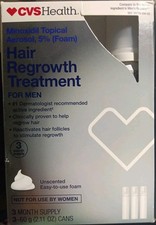 3 MONTH CVS HEALTH MEN'S ROGAINE MINOXIDIL 5 HAIR REGROWTH TREATMENT 2.11oz X3