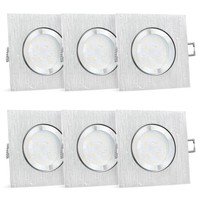 6X QW-2 Led Bad Einbauspot IP44 Alu 4W Neutralweiß Eckig Deckenlampe Spotleuchte