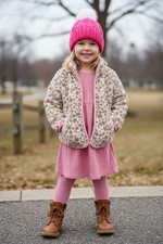 New Cat And Jack Girls Jacket size Medium 8 Warm Soft Plush Pink