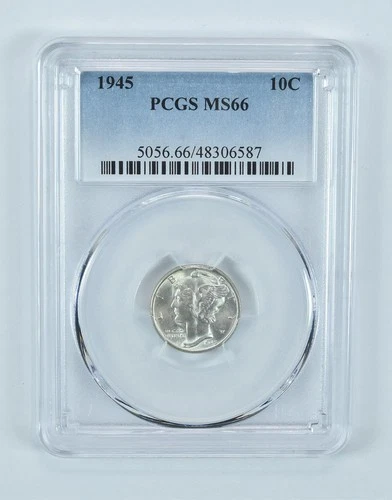 1945 Mercury Dime MS66 PCGS Blue Label