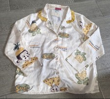 Victoria  s Secret Satin Sleep Shirt Button Up Pajama Top Women  s S Pineapple VTG