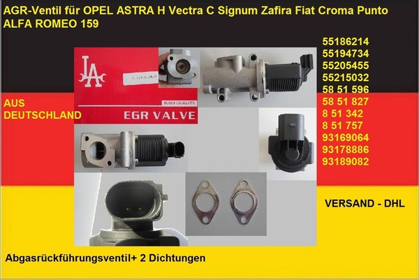 Agr-Ventil Opel Astra H Vectra C Signum Zafira Fiat Croma Punto Alfa Romeo 159-image