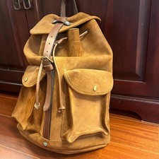 RRL Ralph Lauren Riley Leather Backpack Brown Vintage Style