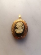 Medaglione Pendente Porta Foto Vintsge Finto Cammeo