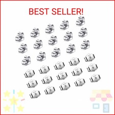 30pcs/15 Pairs Hypoallergenic Earring Backs Replacement,Plated Silver Secure Ear