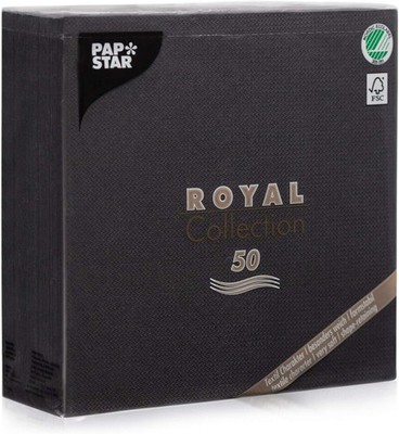 Servietten / Tissueservietten schwarz ''Royal Collection'' 40 x 40 cm, 1/4Falz,...