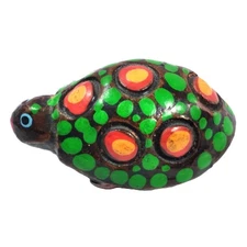 Miniature Tonala Turtle Figure Ceramic Mexican Folk Art Pottery Tiny 1" x 3/4"