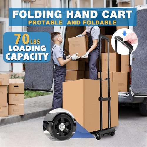 Folding Utility Dolly with Expandable Baseplate - Perfect for Luggage Handling - Foto 5 di 9
