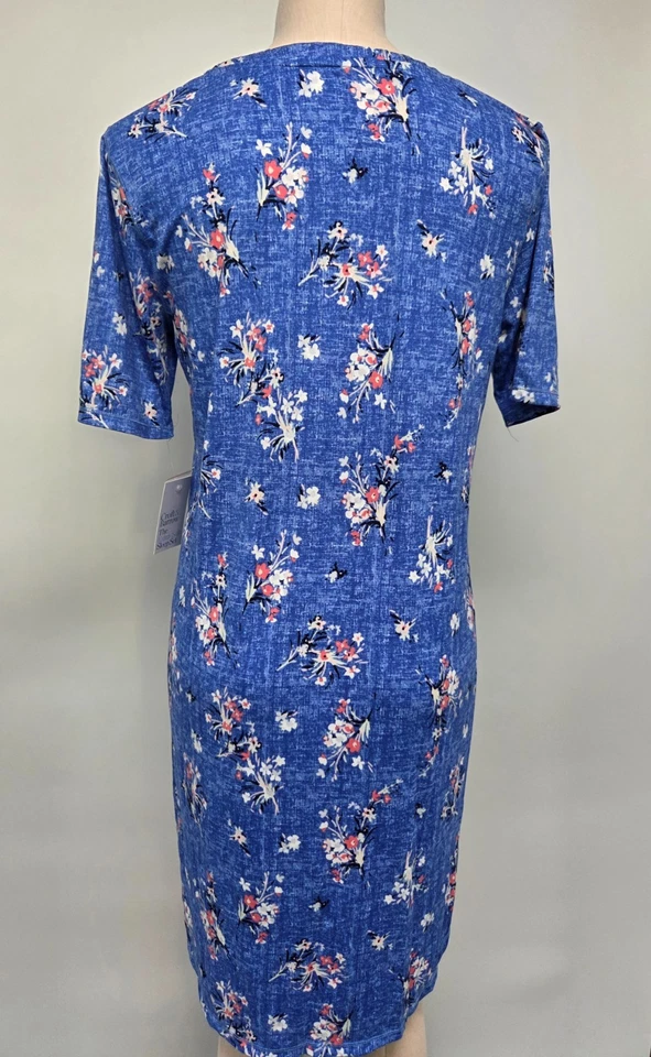 Nuevo con etiquetas Camisón Croft & Barrow Mujer Manga Corta Tejido Poliéster Azul Floral Foto 4 de 4