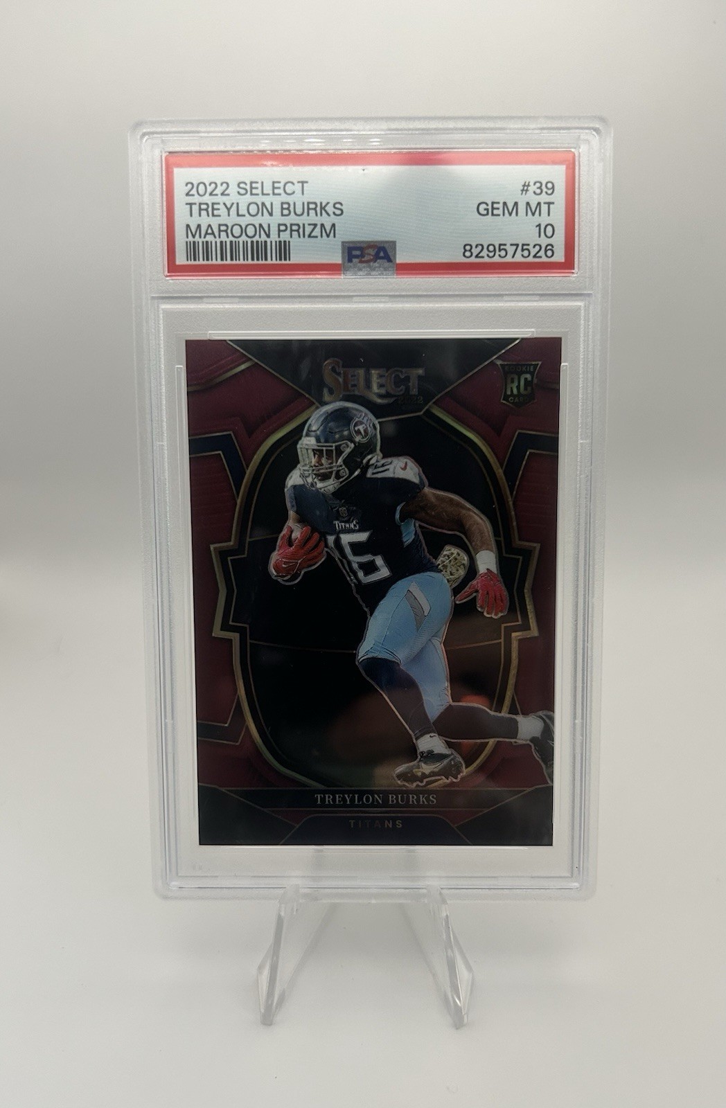 2022 Panini Select Maroon Prizm /149 Treylon Burks #39 PSA 10 Rookie Titans