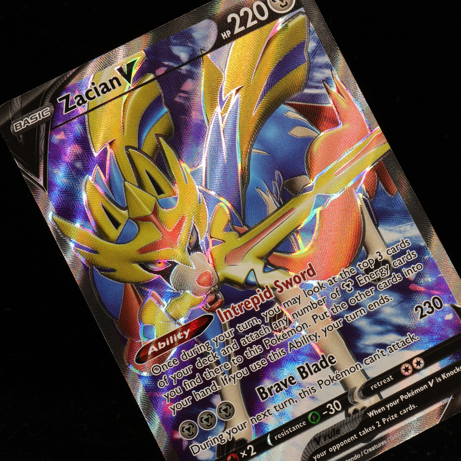 Pokemon TCG - Zacian V 195/202 Sword & Shield Full Art   - NM