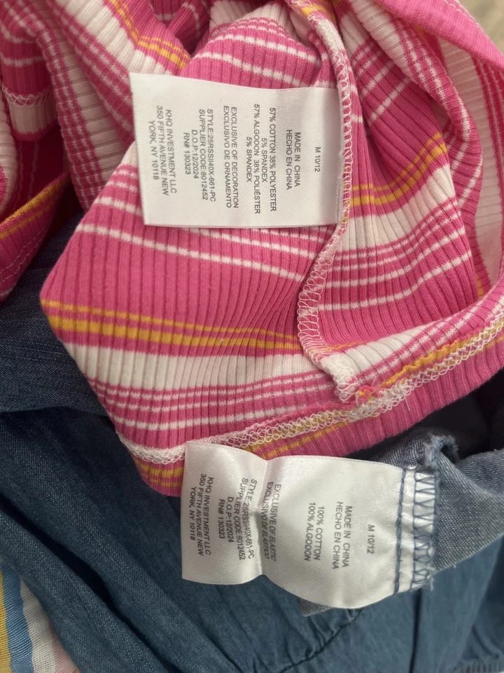 Conjunto de Vestido Marca ROXY Jóvenes Niñas Talla M 10/12 Azul Denim y Rosa Camiseta Popover Foto 4 de 4