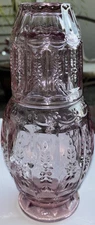 Elle Décor Dusty Rose Bedside Water Carafe Tumbler Tumble Up Decanter 10”