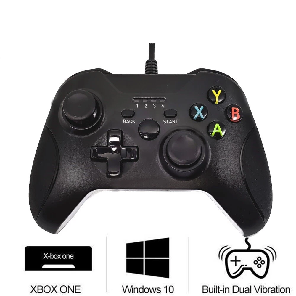 Game Controller For XBOX ONE S PC Windows XP 7 8 10 Gamepad Joystick Wired Black
