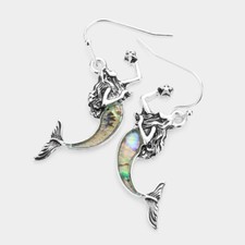 Mermaid abalone shell earrings