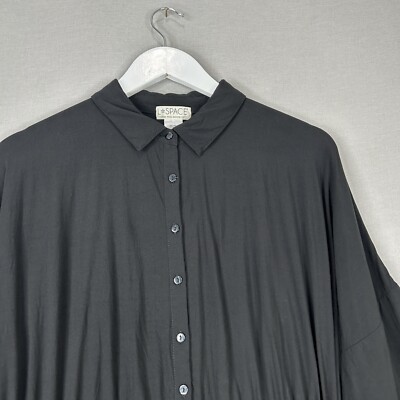 l space pacifica shirt dress L Space Womens Top Extra Small Black Pacifica Tunic Button Front Shirt  Cover-Up