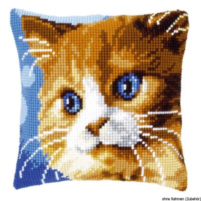 Kit Broderie Point De Croix Vervaco - Boudin De Porte Chat - Complet