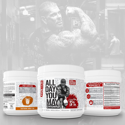 5% Nutrition Rich Piana Alldayyoumay Caffeinated BCAA Energy Powder | Premium Pr - Picture 5 of 23