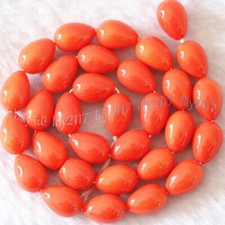 9x13mm Teardrop Coral Orange South Sea Shell Pearl Loose Beads Jewelry Making
