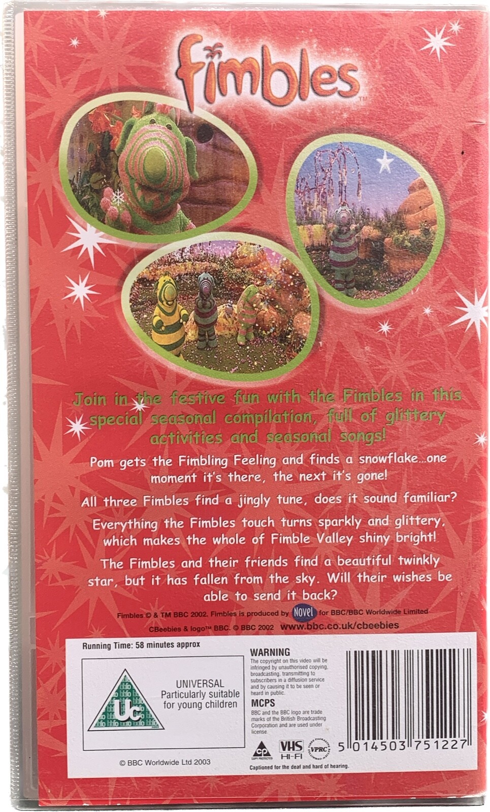CBeebies 'Fimbles Glitter, Stars & Sparkly Things' VHS Video New