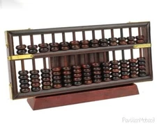 Rosewood Abacus Chinese Hard Wood Calculator W+ Rack Display Feng Shui Decor
