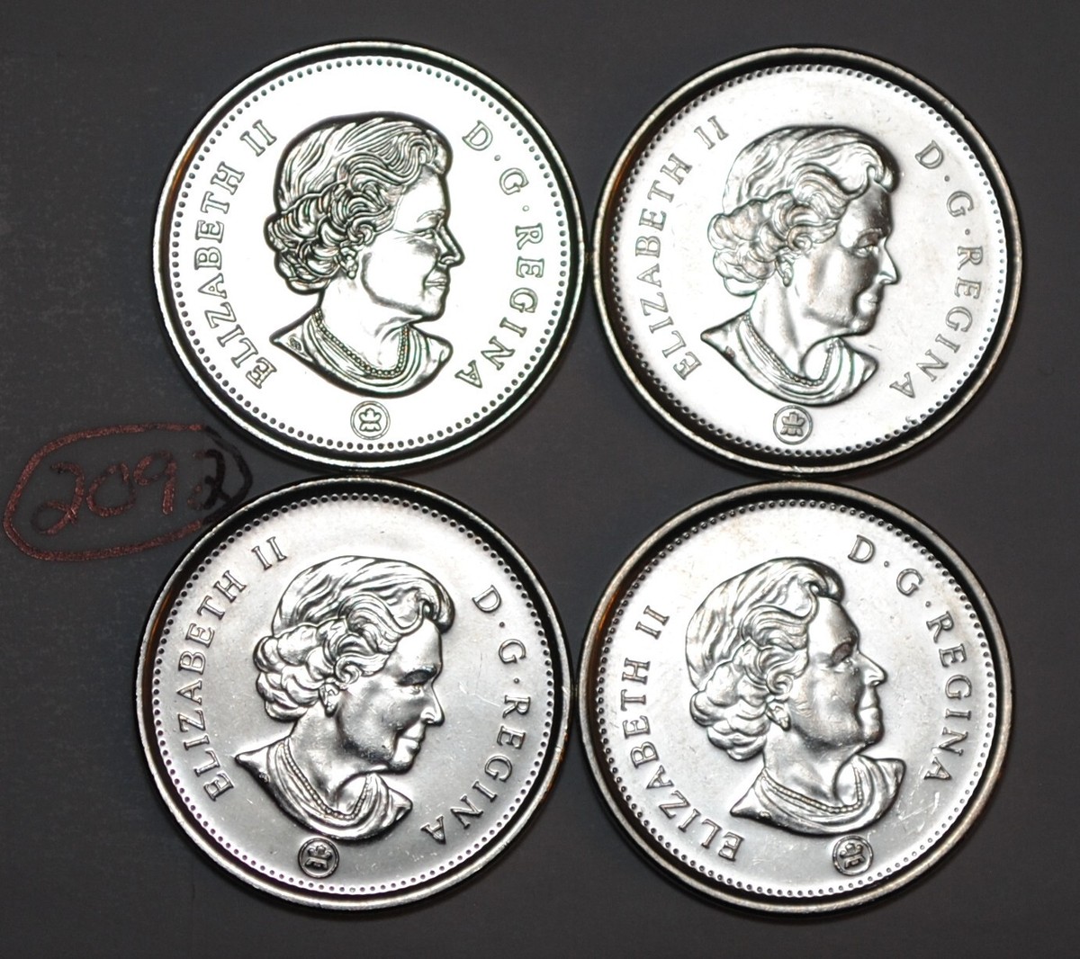 Canada 2011 2012 2013 2014 Logo 5 cents Canadian Five Cents Nickel