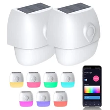 New Filohome Smart Solar Flood Lights (2-Pack) – Motion Sensor & RGB Control