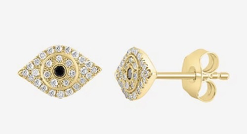 NEU! GOLD, STERLINGSILBER & DIAMANT BÖSE AUGEN OHRSTECKER VON EFFY/370 $