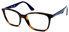 RAY-BAN RB7066 5585 Brown Tortoise/Navy Blue Eyeglasses Frame 52-17-140