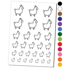 Chibi Little Llama Temporary Tattoo Water Resistant Set