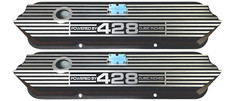 Ford Fe 428 Cubic Inches Tall Valve Covers - Long Plate - Cast Aluminum - Black